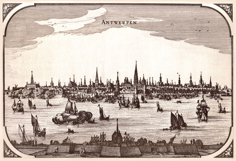 Gezicht op Antwerpen 1660 Nicolaas Visscher